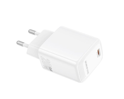 Мережевий зарядний пристрій BOROFONE BN26 Fuente single-port PD20W charger (EU) White (6941991120237)