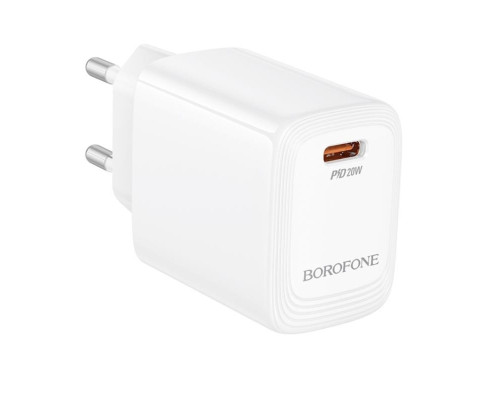 Мережевий зарядний пристрій BOROFONE BN26 Fuente single-port PD20W charger (EU) White (6941991120237)