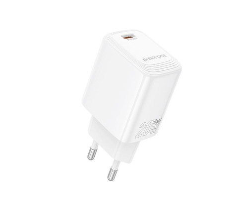 Мережевий зарядний пристрій BOROFONE BN26 Fuente single-port PD20W charger (EU) White (6941991120237)