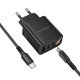 Мережевий зарядний пристрій BOROFONE BA98A Ilustre PD30W (2C1A) charger with digital display set (C to C) (EU) Black (6941991120534)
