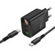 Мережевий зарядний пристрій BOROFONE BA98A Ilustre PD30W (2C1A) charger with digital display set (C to C) (EU) Black (6941991120534)