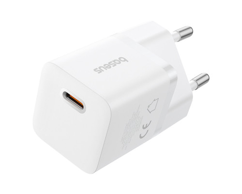 Мережевий зарядний пристрій Baseus GaN5 Fast Charger (mini) 1C 25W EU Moon White (with: Baseus Dynamic 3 Series Fast Charging Data Cable Type-C to Typ (P10110909213-01)