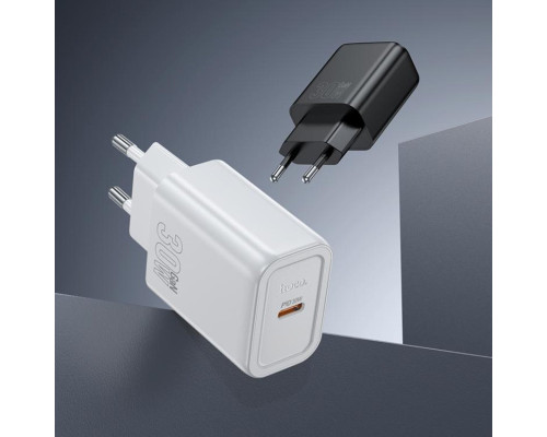 Мережевий зарядний пристрій HOCO N62 Gentle single port PD30W charger (EU) Black (6942007644297)