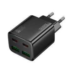Мережевий зарядний пристрій HOCO N55 Fundador four-port PD20W(2C2A) charger Black (6942007632430)