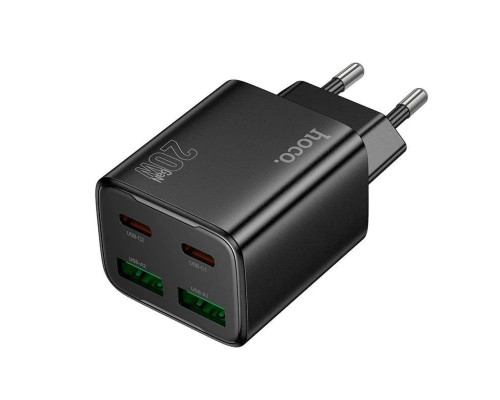 Мережевий зарядний пристрій HOCO N55 Fundador four-port PD20W(2C2A) charger Black (6942007632430)