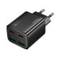 Мережевий зарядний пристрій HOCO N55 Fundador four-port PD20W(2C2A) charger Black (6942007632430)