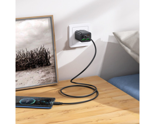 Мережевий зарядний пристрій HOCO N55 Fundador four-port PD20W(2C2A) charger Black (6942007632430)