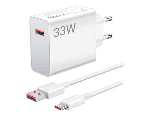 Мережевий зарядний пристрій Xiaomi Wall Charger 33W White Type-C Cable (BHR9956EU)