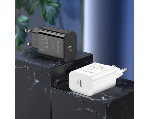 Мережевий зарядний пристрій BOROFONE BA65A Single port PD20W charger White (BA65AW)