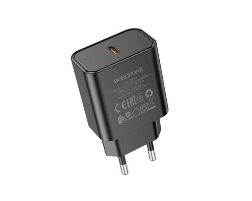Мережевий зарядний пристрій BOROFONE BA71A Power single Port PD20W charger Black (BA71AB)