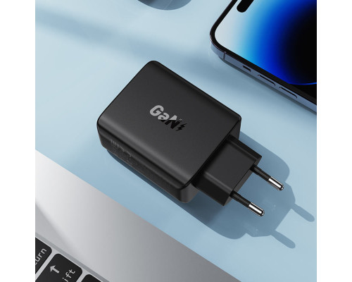 Мережевий зарядний пристрій ACEFAST A61 PD45W GaN (2*USB-C+2*USB-A) charger Black (6974316282754)
