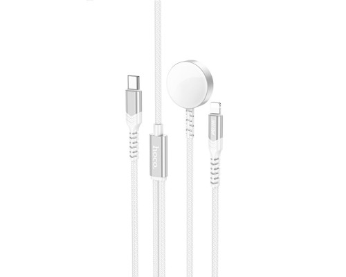 Бездротовий зарядний пристрій HOCO CW54 2-in-1 charging cable iP+iWatch White (6942007611398 )