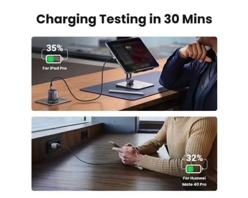 Зарядний пристрій UGREEN CD319 USB-C GaN Fast Charger 30W EU (Space Gray)(UGR-90666) (UGR-90666)