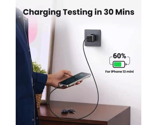 Зарядний пристрій UGREEN CD319 USB-C GaN Fast Charger 30W EU (Space Gray)(UGR-90666) (UGR-90666)