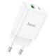Мережевий зарядний пристрій HOCO N28 Founder PD20W+QC3.0 charger set(C to iP) White (6931474783530)