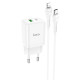 Мережевий зарядний пристрій HOCO N28 Founder PD20W+QC3.0 charger set(C to iP) White (6931474783530)