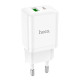 Мережевий зарядний пристрій HOCO N28 Founder PD20W+QC3.0 charger set(C to iP) White (6931474783530)
