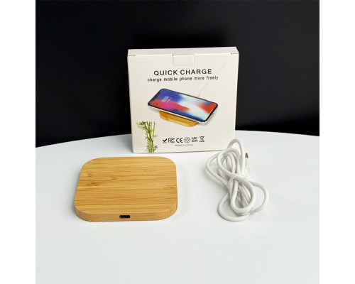 Бездротовий зарядний пристрій NN Q-8 15W wooden (NNQ8)