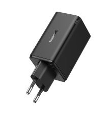 Мережевий зарядний пристрій Baseus GaN6 Pro Fast Charger 2C+2U 65W  EU Cluster Black((With:Mini White Cable Type-C to Type-C 100W(20V/5A) 1m Black） (P10162701113-00)