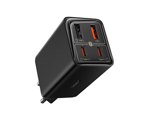 Мережевий зарядний пристрій Baseus GaN6 Pro Fast Charger 2C+2U 65W  EU Cluster Black((With:Mini White Cable Type-C to Type-C 100W(20V/5A) 1m Black） (P10162701113-00)