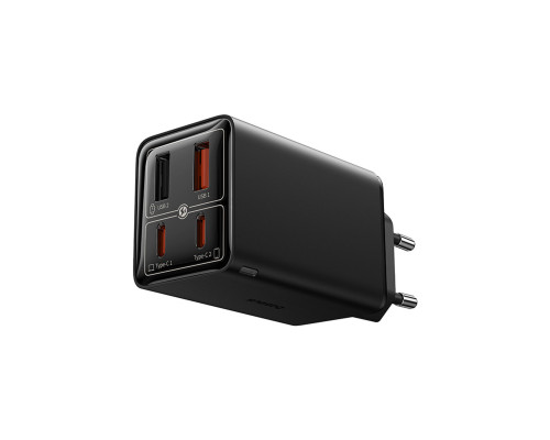 Мережевий зарядний пристрій Baseus GaN6 Pro Fast Charger 2C+2U 65W  EU Cluster Black((With:Mini White Cable Type-C to Type-C 100W(20V/5A) 1m Black） (P10162701113-00)