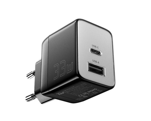 Зарядний пристрій ESSAGER ECT33W Gan 1USB 1T-C 33W black (ECT33W-LJB01-Z)