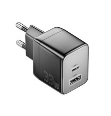 Зарядний пристрій ESSAGER ECT33W Gan 1USB 1T-C 33W black (ECT33W-LJB01-Z)