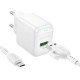Мережевий зарядний пристрій BOROFONE BAS42A Potential single-port QC3.0 charger set(Micro)(EU) White (6941991113796)
