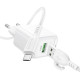 Мережевий зарядний пристрій BOROFONE BAS42A Potential single-port QC3.0 charger set(Micro)(EU) White (6941991113796)