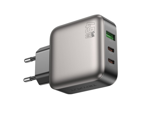 Мережевий зарядний пристрій BOROFONE BAS56A Absolute PD45W(2C1A) charger(EU) Black (6941991116261)