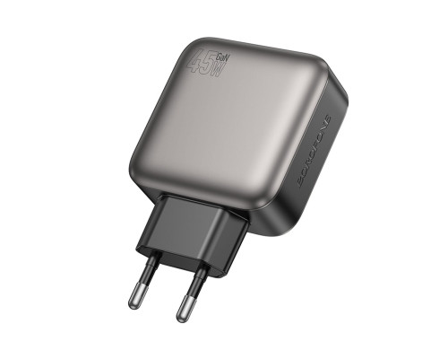 Мережевий зарядний пристрій BOROFONE BAS56A Absolute PD45W(2C1A) charger(EU) Black (6941991116261)