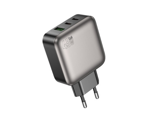 Мережевий зарядний пристрій BOROFONE BAS56A Absolute PD45W(2C1A) charger(EU) Black (6941991116261)