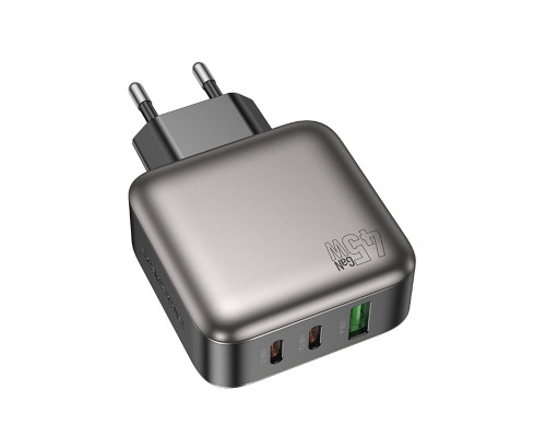 Мережевий зарядний пристрій BOROFONE BAS56A Absolute PD45W(2C1A) charger(EU) Black (6941991116261)