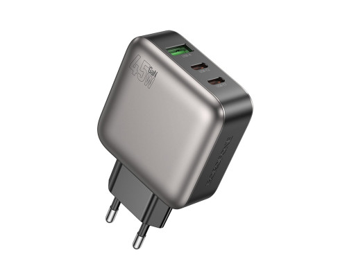 Мережевий зарядний пристрій BOROFONE BAS56A Absolute PD45W(2C1A) charger(EU) Black (6941991116261)