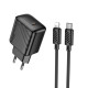 Мережевий зарядний пристрій HOCO CS24A Puerto single-port PD25W charger set (C to iP)(EU) Black (6942007639767)