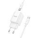Мережевий зарядний пристрій HOCO C149A Charm PD30W+QC3.0 charger set (C to C)(EU) White (6942007630351)