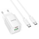 Мережевий зарядний пристрій HOCO C149A Charm PD30W+QC3.0 charger set (C to C)(EU) White (6942007630351)