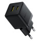 Мережевий зарядник пристрій Baseus Palm Fast Charger C+U 30W EU Cluster Black (with Baseus Mini White Cable USB-C to USB-C 60W (20V/3A) 1m) (P1011160A113-01)