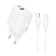 Мережевий зарядний пристрій BOROFONE BN29 Fuente PD30W+QC3.0 charger set (C to iP) (EU) White (6941991120336)
