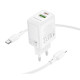 Мережевий зарядний пристрій BOROFONE BN29 Fuente PD30W+QC3.0 charger set (C to iP) (EU) White (6941991120336)
