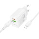 Мережевий зарядний пристрій BOROFONE BN29 Fuente PD30W+QC3.0 charger set (C to iP) (EU) White (6941991120336)