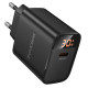 Мережевий зарядний пристрій BOROFONE BA97A Ilustre single-port PD30W charger with digital display (EU) Black (6941991120480)
