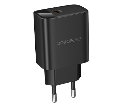 Мережевий зарядний пристрій BOROFONE BA97A Ilustre single-port PD30W charger with digital display (EU) Black (6941991120480)