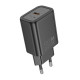 Мережевий зарядний пристрій HOCO N60 Gentle single port PD20W charger (EU) Black (6942007644174)