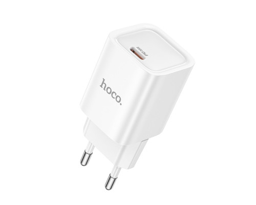 Мережевий зарядний пристрій HOCO C148A Charm single port PD30W charger (EU) White (6942007630306)