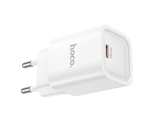 Мережевий зарядний пристрій HOCO C148A Charm single port PD30W charger (EU) White (6942007630306)