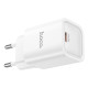 Мережевий зарядний пристрій HOCO C148A Charm single port PD30W charger (EU) White (6942007630306)