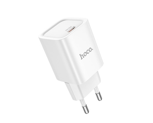 Мережевий зарядний пристрій HOCO C148A Charm single port PD30W charger (EU) White (6942007630306)