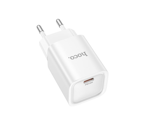Мережевий зарядний пристрій HOCO C148A Charm single port PD30W charger (EU) White (6942007630306)