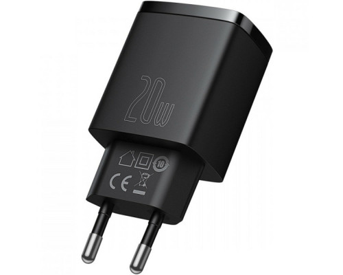 Мережевий зарядний пристрій Baseus Compact Quick Charger U+C 20W EU Black (CCXJ-B01)